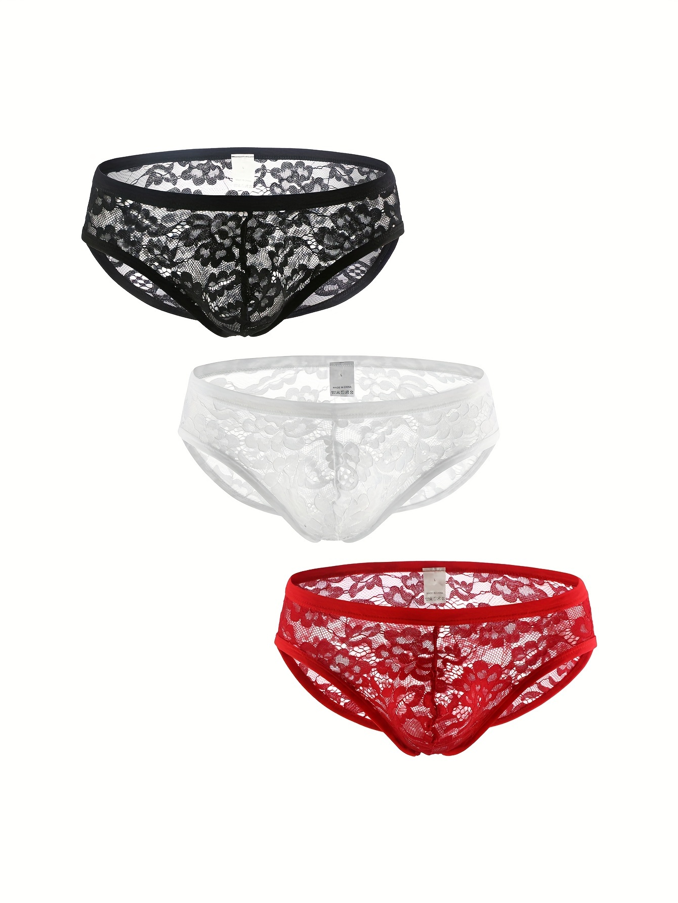 Men's Fashion Sexy Underwear Lace Pvc Panties Plastic Pants - Temu Canada