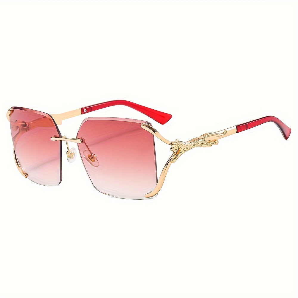 1pc Mens New Fashion Square Metal Rimless Light Luxury Sunglasses Popular  Trendy Sunglasses, Free Shipping On Items Shipped From Temu