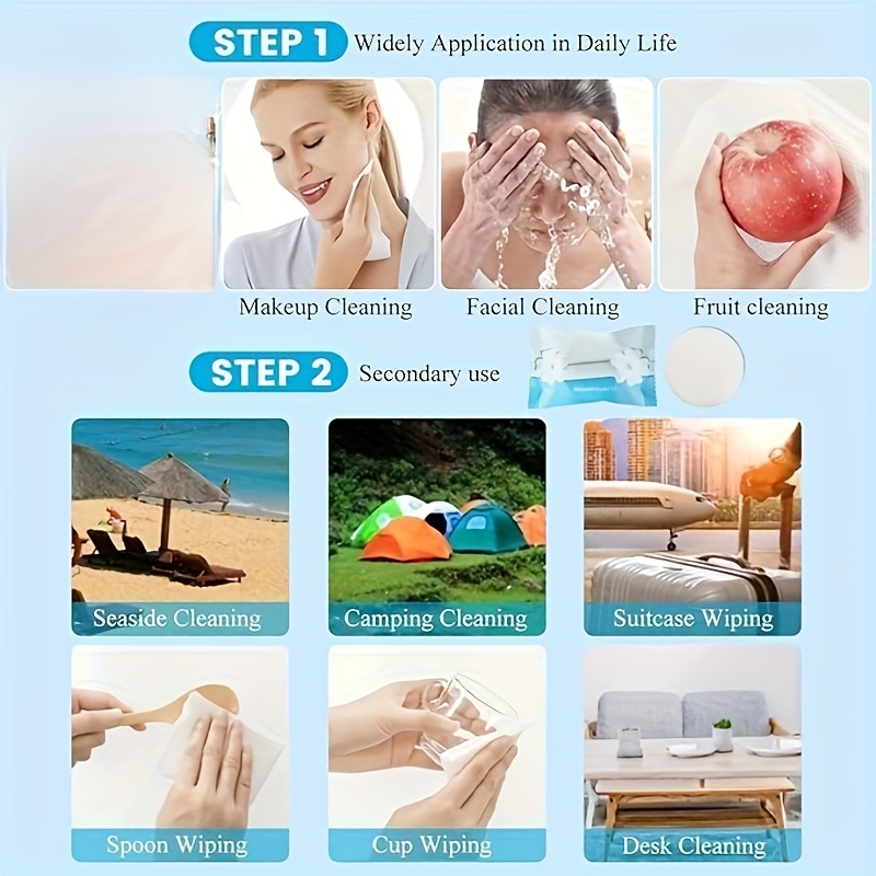 100pcs Compressed Towels, Portable and Individually Packed, Thickened Hand Towels, Suitable for Both Wet and Dry Use, Ideal for Home, Travel, and Camping