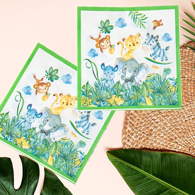Wild One Napkins Jungle Safari First Birthday Party Supplies Temu