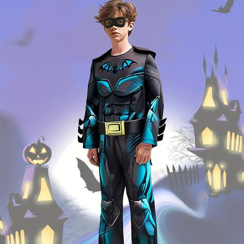1pc boys deluxe bodysuit costume set with realistic 3d definition full body print for halloween role play themed parties suit for for party outfit performance wear