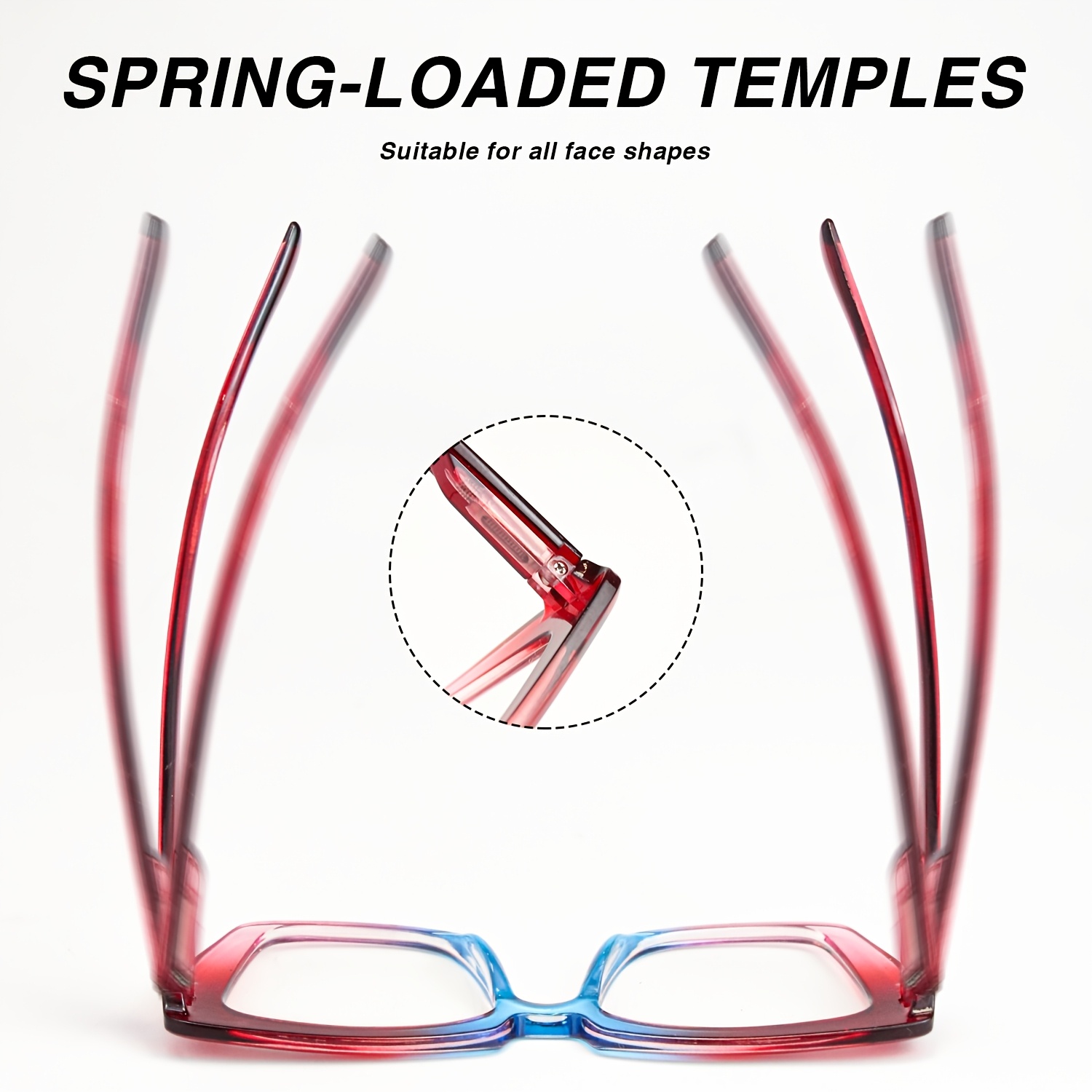 3pcs Fashion Oversized Rectangular Monogram Glasses Set