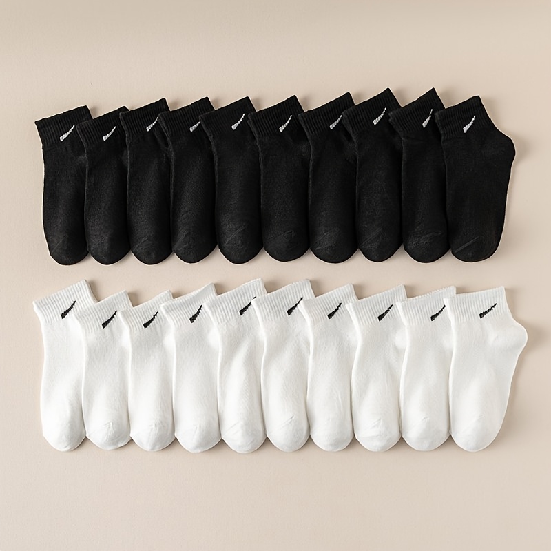 10 Pairs/12 Pairs/20 Pairs, Random Color, Spring And Summer Sports Style, Versatile, Short Socks, Comfortable And Breathable, Easy And , Women's Socks