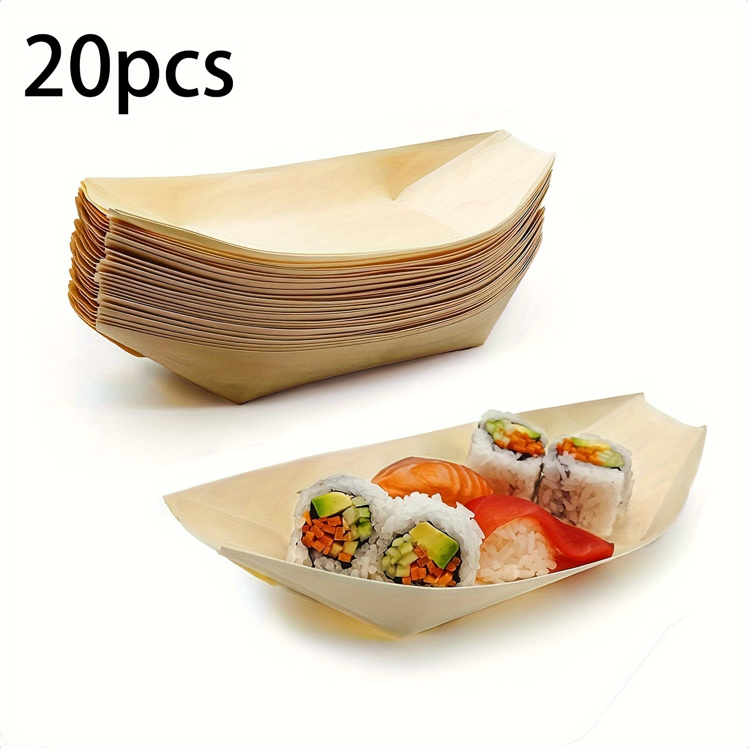 Bamboo Tray Disposable Food Platters Disposable Bamboo Boat Trays