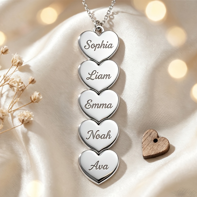 TEMU This Stainless Steel Custom Letter Necklace Features Elegant Design With 18k Golden Plated Plating. Personalize With Engraved Names, Letters,