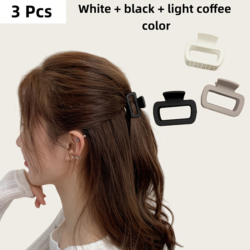 TEMU 3/6 piezas de pinzas para el cabello cuadradas mate en leche, pinzas para el cabello cuadradas y huecas fáciles de usar, agarre , pinzas para el