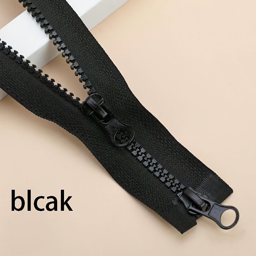 1pc #5 Double-open Resin Zipper For Apparel, Colored Single-end, Double-end, Double-open-end, Long Style, For Down Jackets, Padded Coats, Workwear, And Protective Clothing