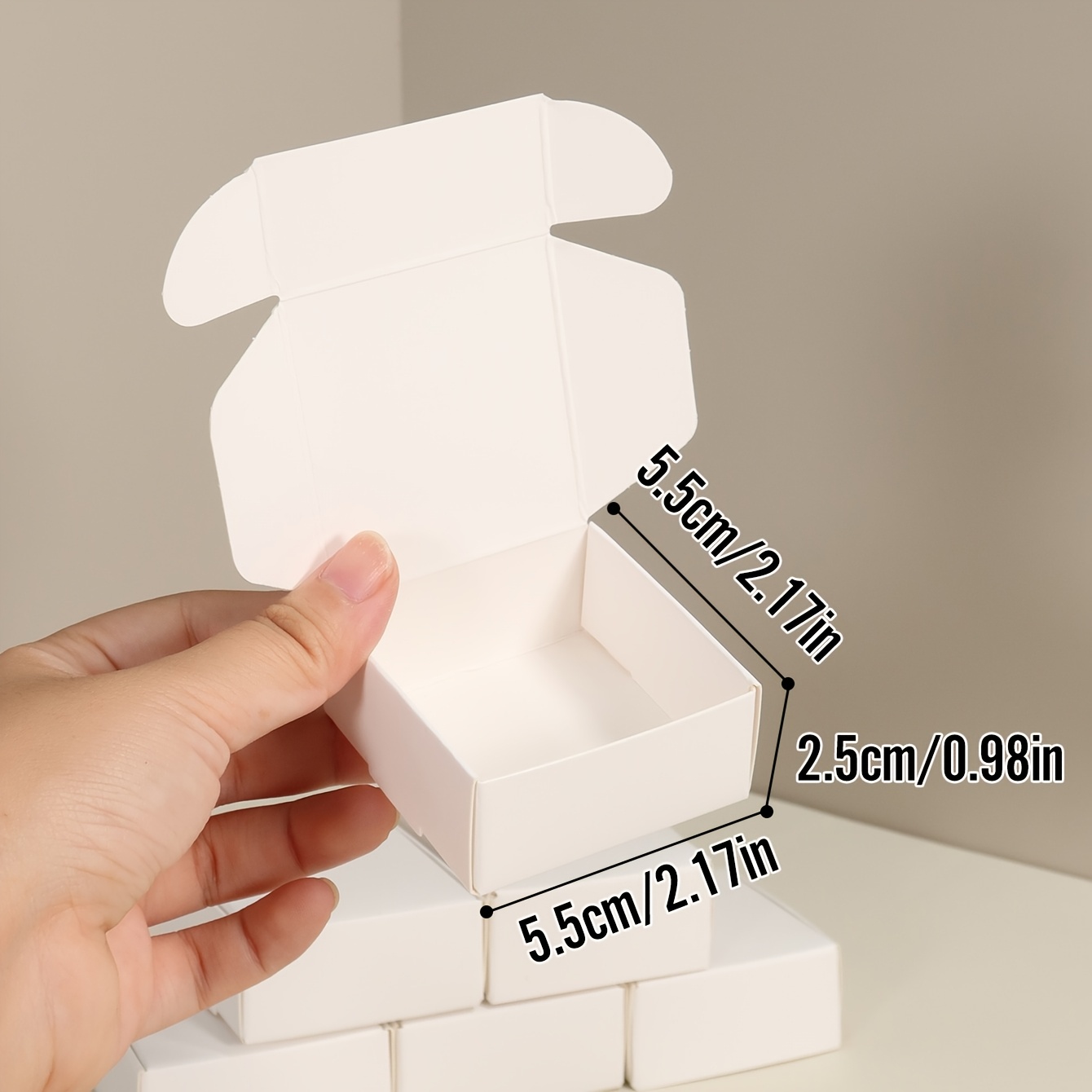 TEMU 75/100pcs|5.5x5.5x2.5cm Cardboard Mini Boxes White/brown Optional Boxes Suitable For Small Business Product Packaging /candle/fragrance/retail