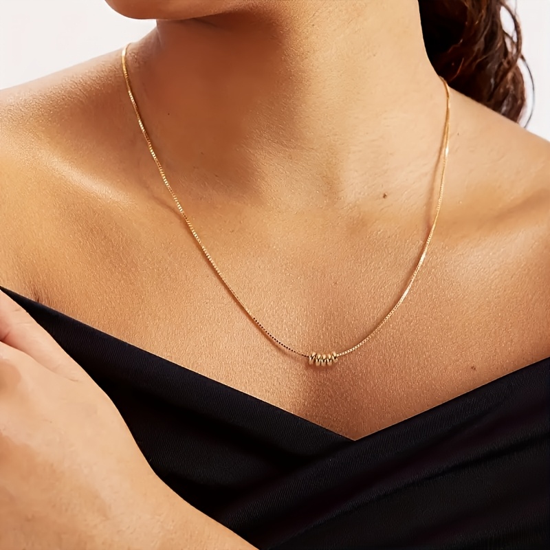 Women'S Exquisite Gold-Plated 18K Easy 5-Bead Pendant Necklace, Gift for Women, Best Choice for Holiday And Birthday Gifts