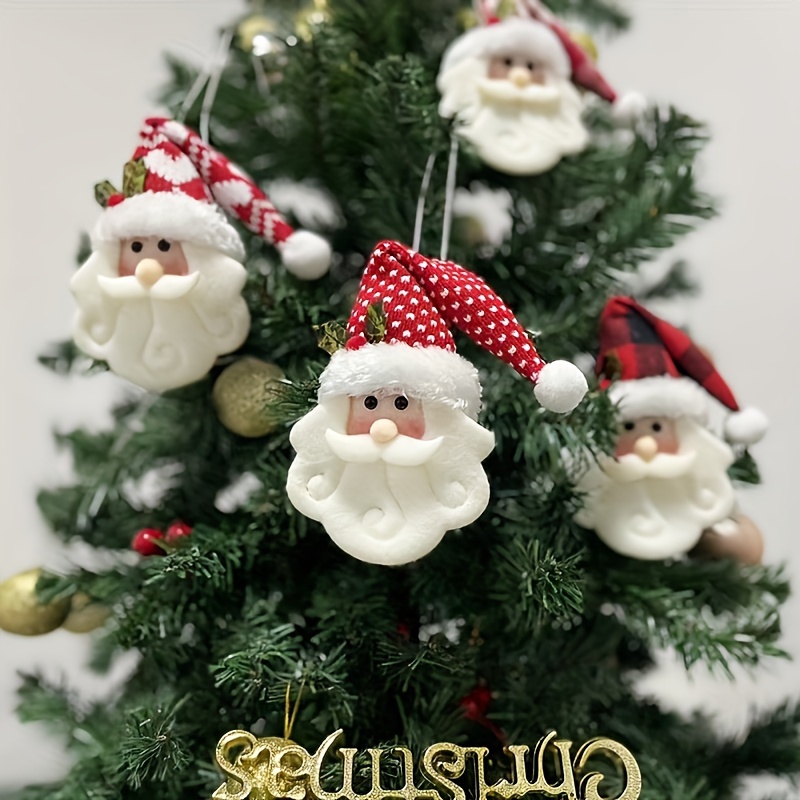 

4-piece Set Classic Santa Claus Christmas Tree Ornaments - Cotton, No Power Needed, Featherless - Perfect For Holiday Party Decorations Holiday Decorations Holiday Decor