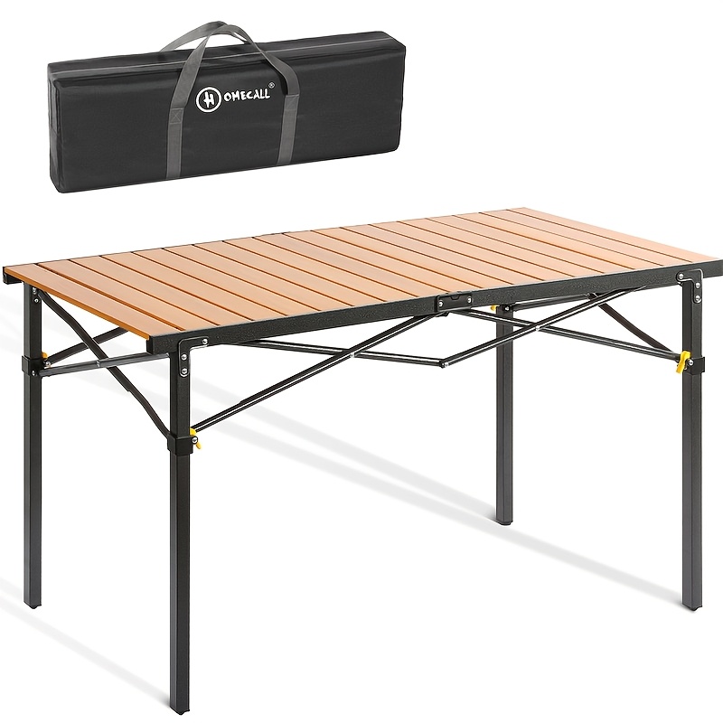 Image of Homecall Foldable Aluminum Alloy Camping Table 118x70cm Oversize Roll Up To 100kg With Carry Bag For Outdoor