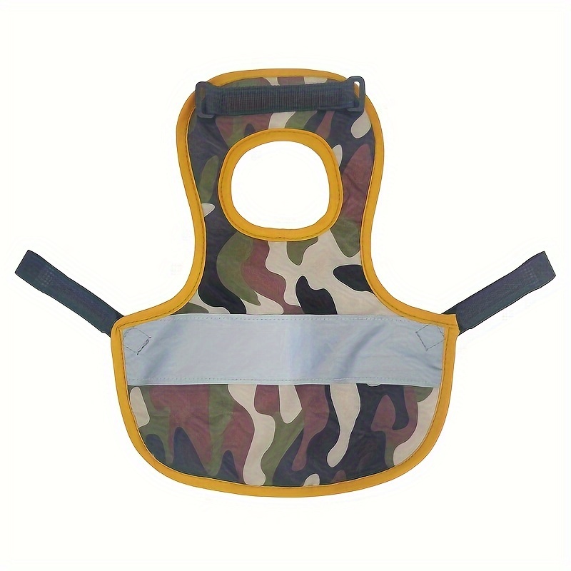 Airuidog High-visibility Reflective Poultry Vest - Camo Pattern, Warm & Lightweight, Waterproof & Stain-resistant, Easy-on Chicken, Harness With Hook And Loop Straps For Night Safety