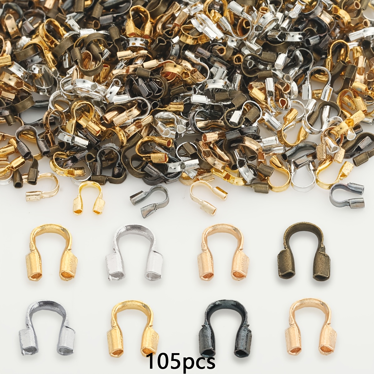 105pcs U-Shaped Mixed Color Line Clasps for DIY Projects