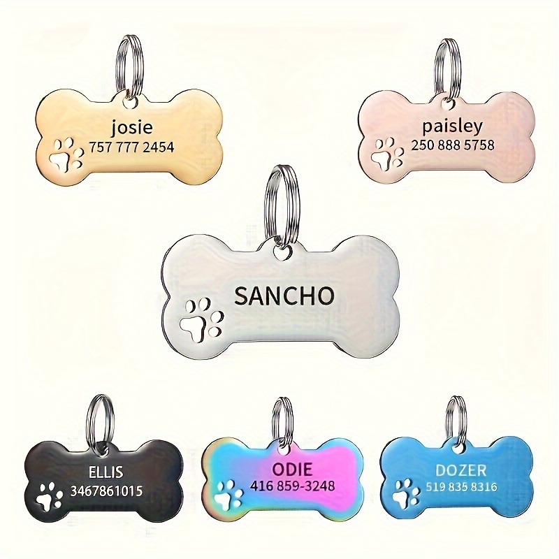 

Engraved -shaped & Phone - Personalized Pet Id