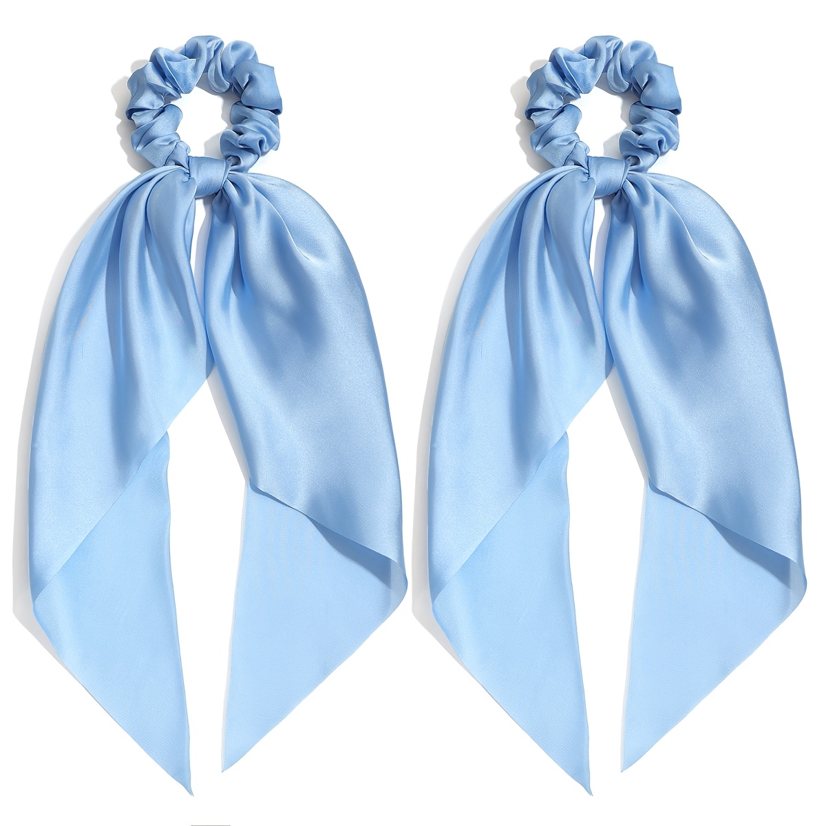 2pcs Solid Color Fabric Hair Rings for Everyday Use