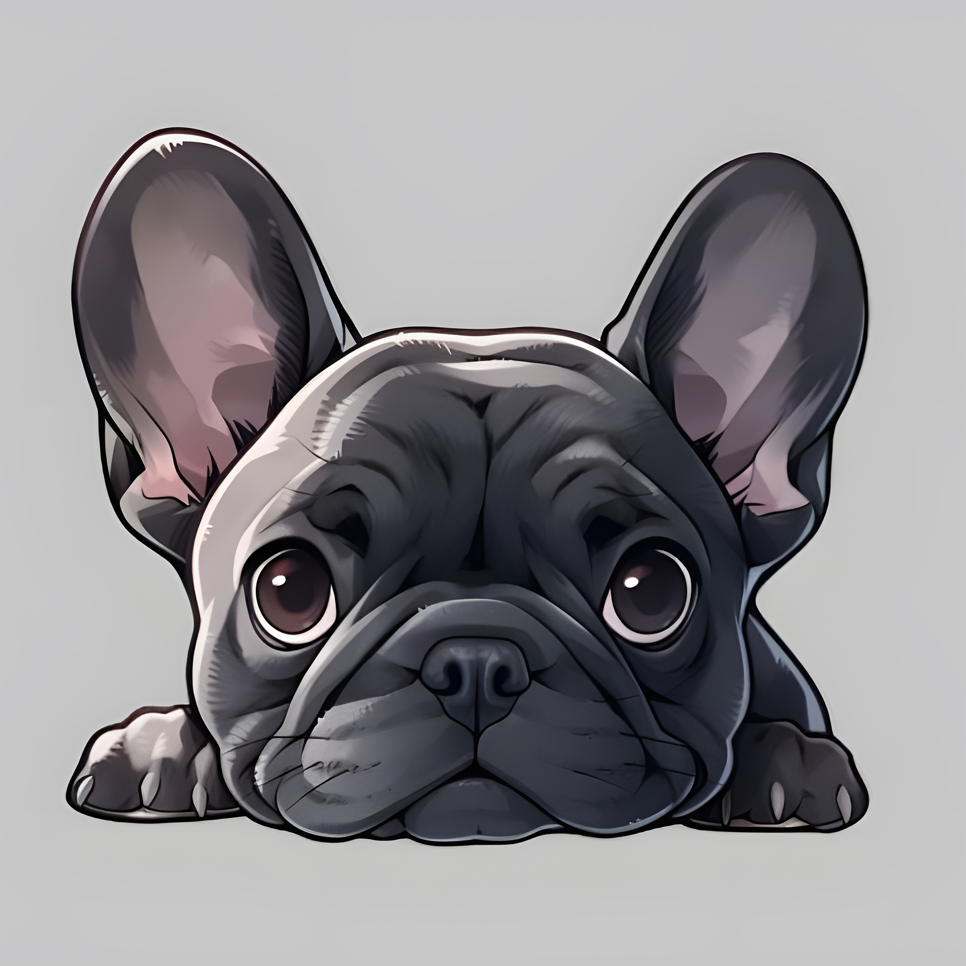 

1pc Cute French Bulldog Decal Sticker, Pvc Material, Adhesive Charm For Water Bottles, Cars, Motorcycles, Walls, Laptops, Truck Decoration