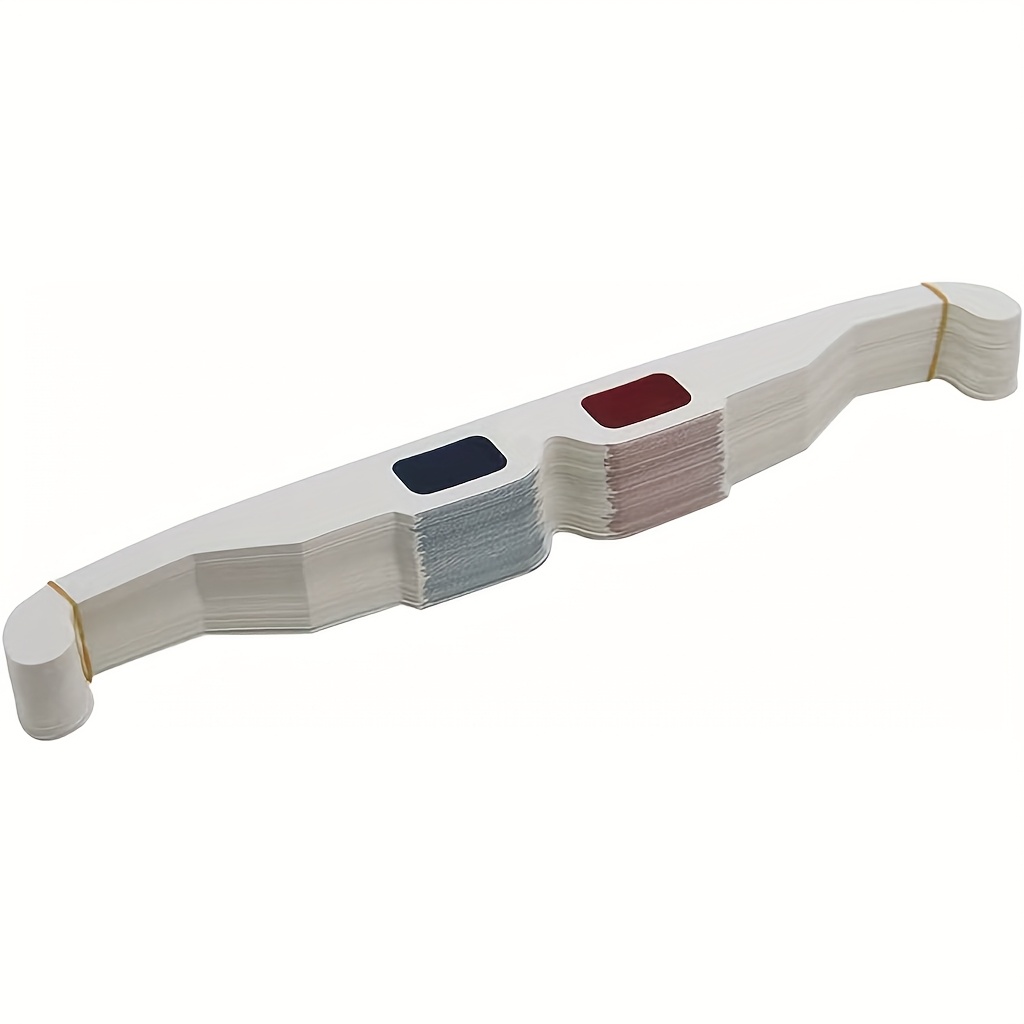 TEMU 50 Pairs - Flat 3d Glasses Red And White Frame Stereoscopic Cardboard (set Of 50 Pairs)