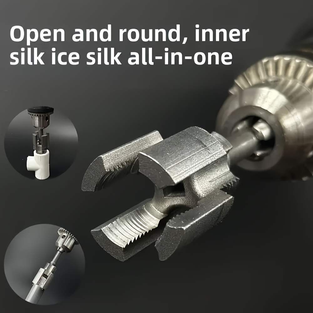 Un juego de tres herramientas para roscar tuberías, adecuado para procesar roscas internas y externas PPR de 1/2 pulgada, que incluye machos y herramientas con cinta de sellado - Imagen 6