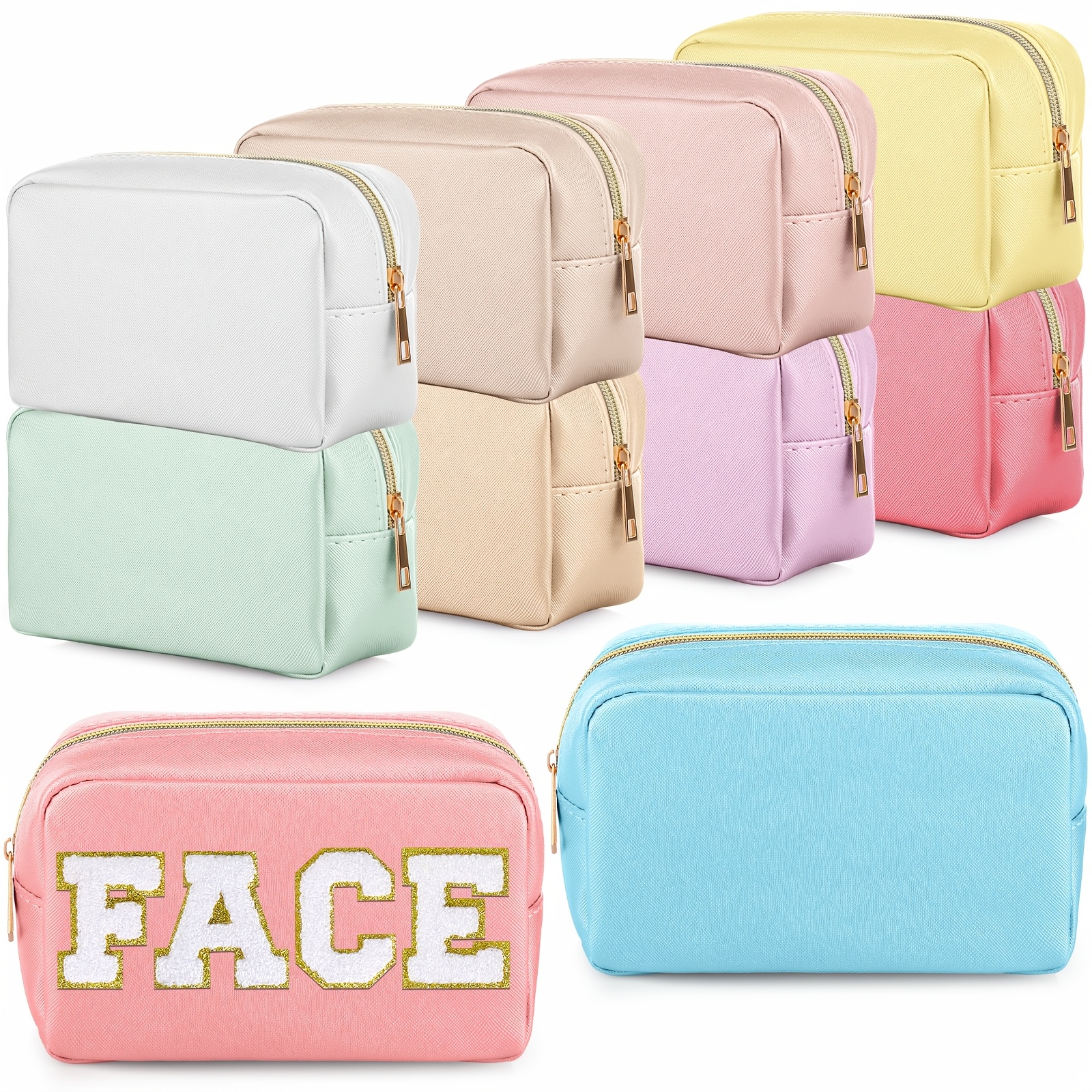 

10pcs Gift For Christmas Makeup Bag Bulk Cosmetic Bag New Year Birthday Gift Diy Toiletry Bag Leather Skincare Pouch Small Makeup Bag For Women()