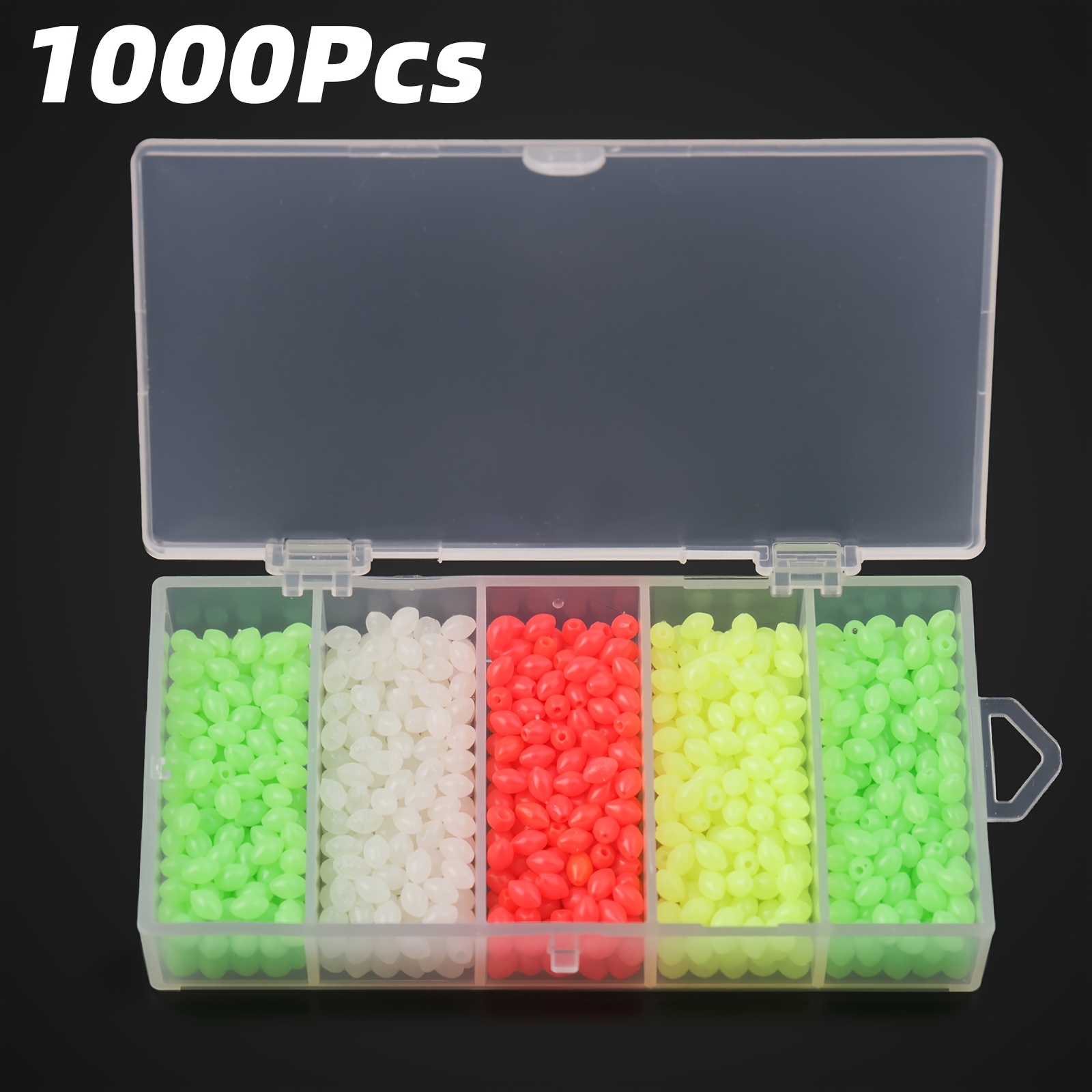 TEMU 1000pcs Oval Popping Bobber Set For Saltwater Fishing, Offset Hooks, Swivels, And Anti-collision Beads, Fishing Tackle Accessories