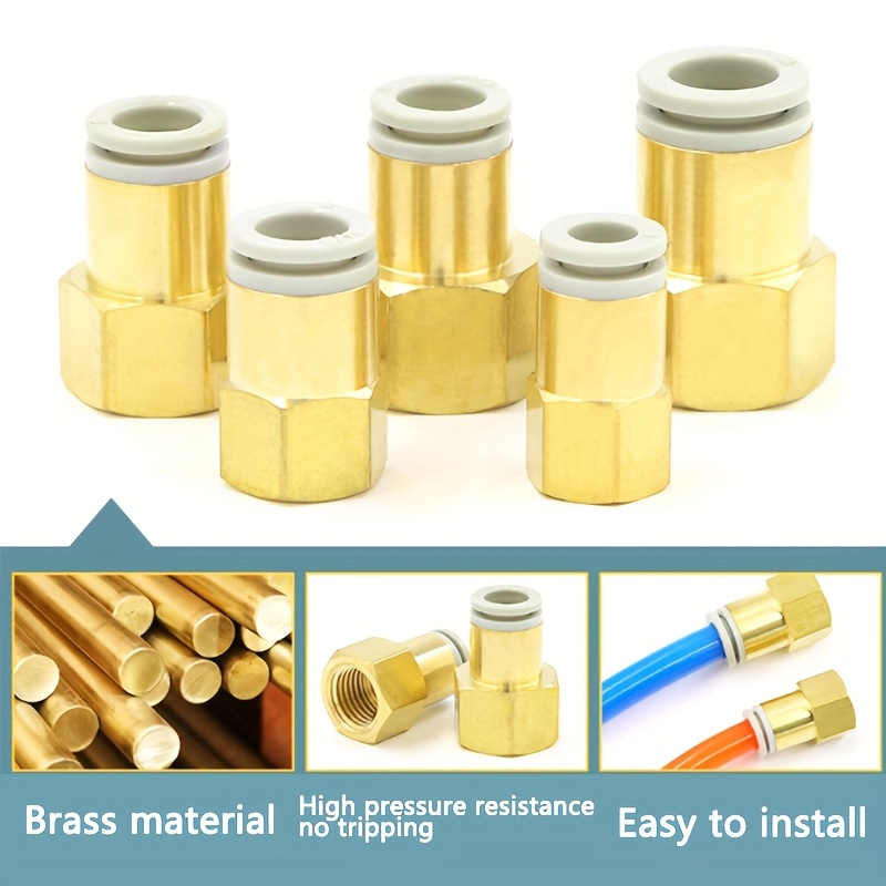 Brass Push-In Quick Air Fitting 1/8-1/2 BSP Male To Tube OD 4-12mm - Pneumatic Connector
