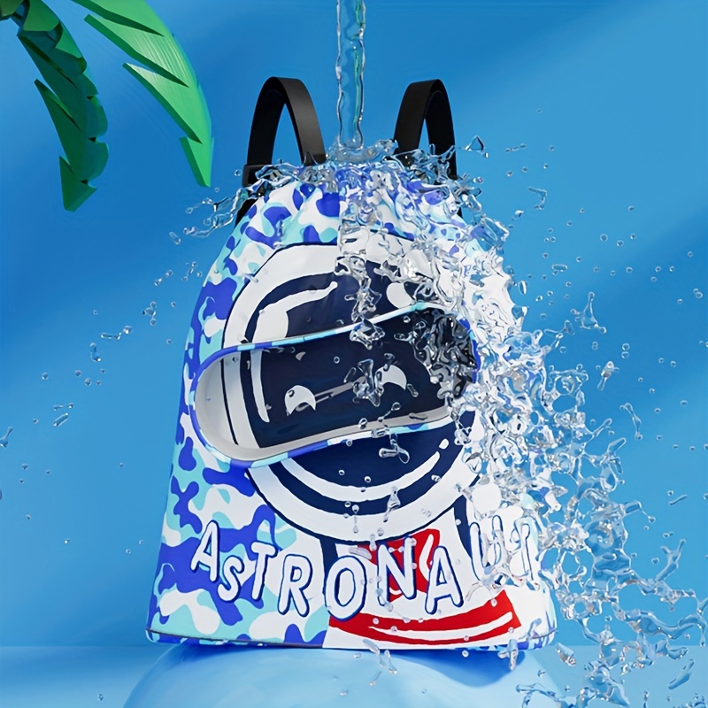 

Cartoon Swim Bag Mesh Drawstring Backpack With Wet Pocket Beach Backpack For Swimming, Gym, And Workout Gear