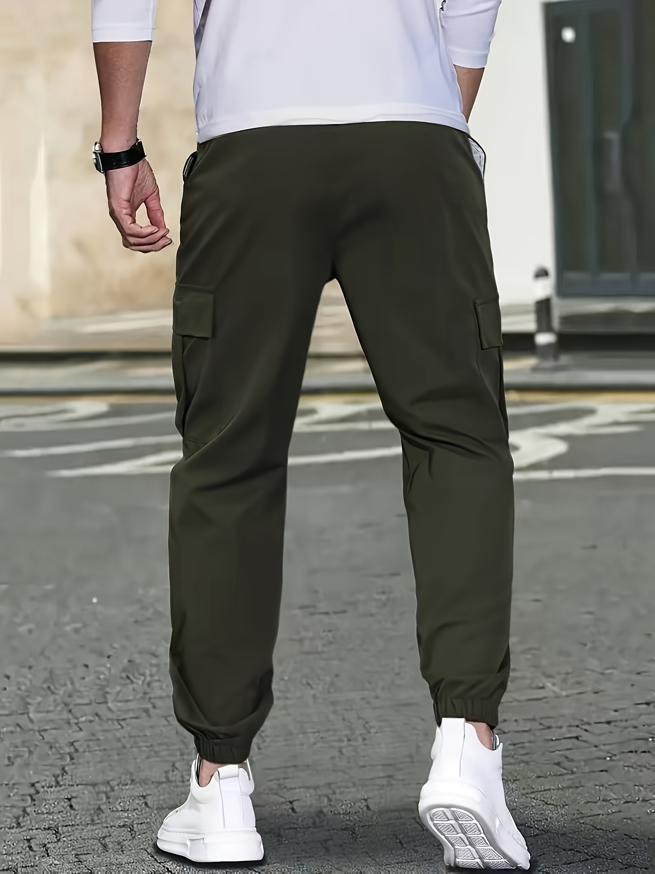 Miqool Pantalon Cargo Décontracté Pour Hommes Taille Élastique