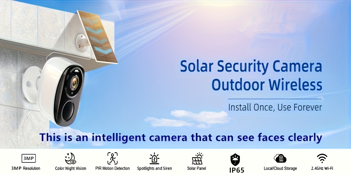 2 Juegos/1 Paquete Cámara de Seguridad Inalámbrica para Exteriores, FHD 3MP Visión Nocturna con Foco, Alimentación por Batería y Energía Solar, Detección Humana, con Panel Solar, Detección PIR, Comunicación Bidireccional, Almacenamiento en Tarjeta SD/Nube con 3 Días de Almacenamiento Gratuito