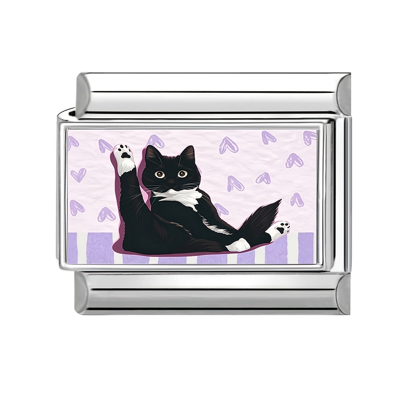 Exquisite Photo-Style Bracelet with Heart and Cat Designs