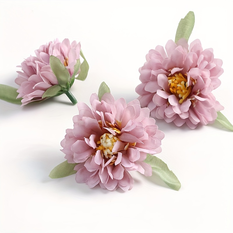TEMU 20pcs Têtes de Artificielles , Décor Floral en Soie pour Loisirs Créatifs, Ornements de Table, Accessoires de Mariage & Fiançailles - Décoration