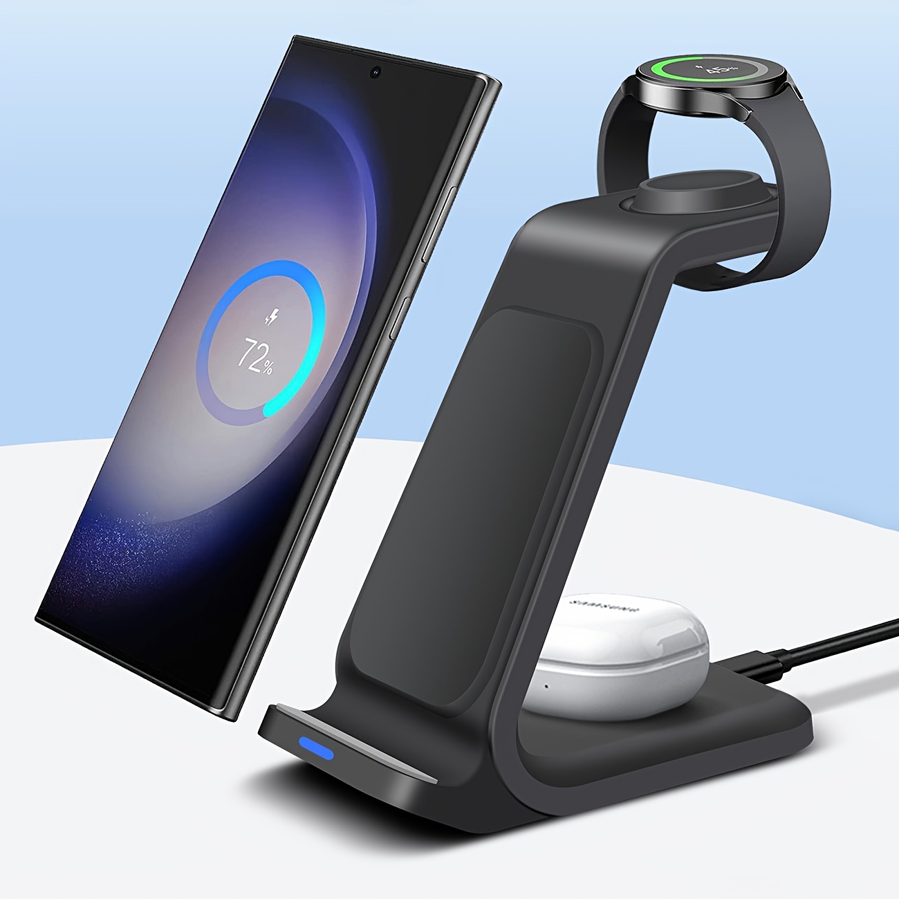

Wireless Charger 3 In 1 Stand For Samsung Charging Station Galaxy Watch Multiple Devices Fast Compatible For Samsung S24 Ultra Plus S23 S22 S21 S20 Z Flip 5/4/3 Fold 5, /5 Pro/4/3 Galaxy Buds