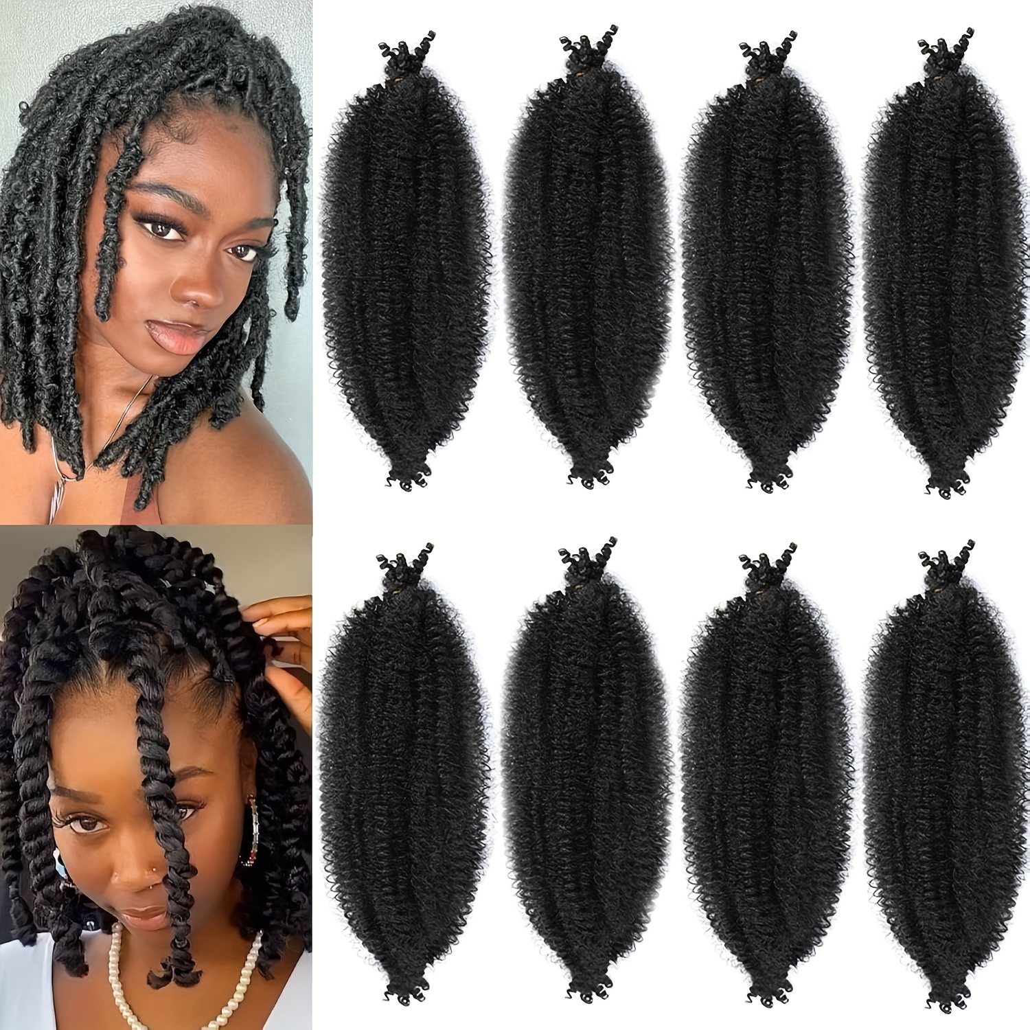 Twist-Kamm Für Afro-Locken – Haarschwämme Für Männer & Frauen, 2-in-1 Design Mit Nadelkamm, Schwarz