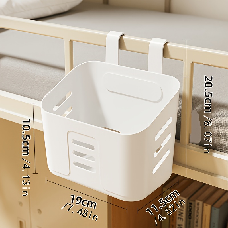 TEMU 1pc Wall-mounted Storage Box, Bedside Hanging Storage Basket, Multi-functional Storage Basket, No Punching Required, Stackable, Suitable For