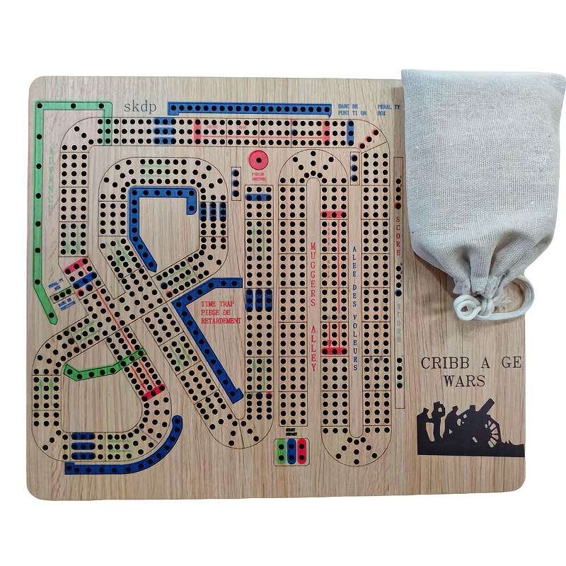 Wooden Cribbage Board Game for Family Night