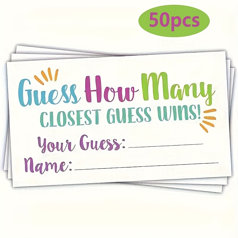 

50pcs Guessing Game Cards - Fun Party Activity With Vibrant Print, Guess & Name , Ideal For Social