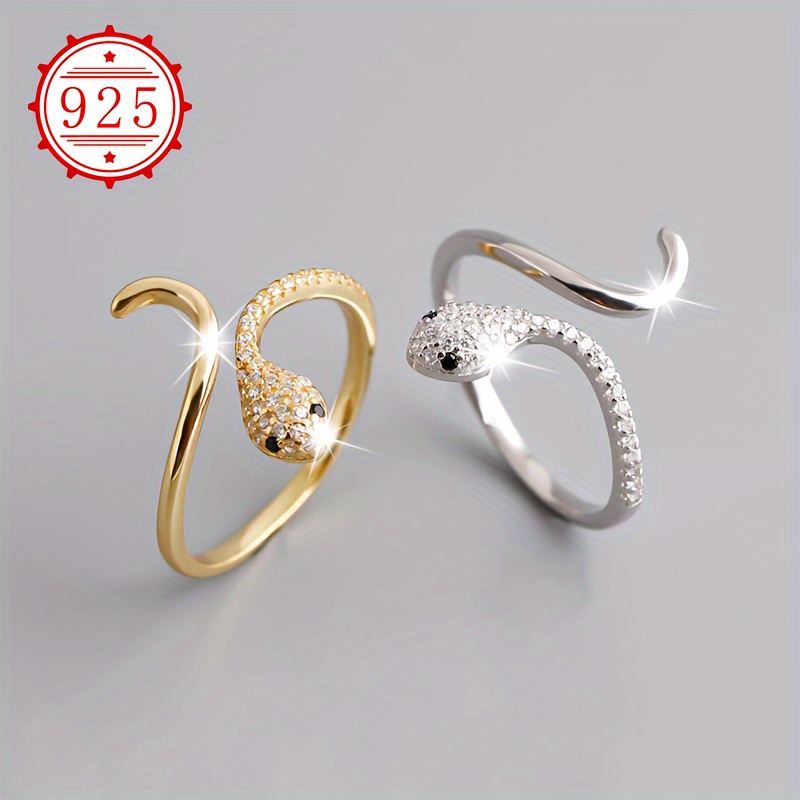 925 Silver Snake Shaped Ring, Women's Wedding Band
