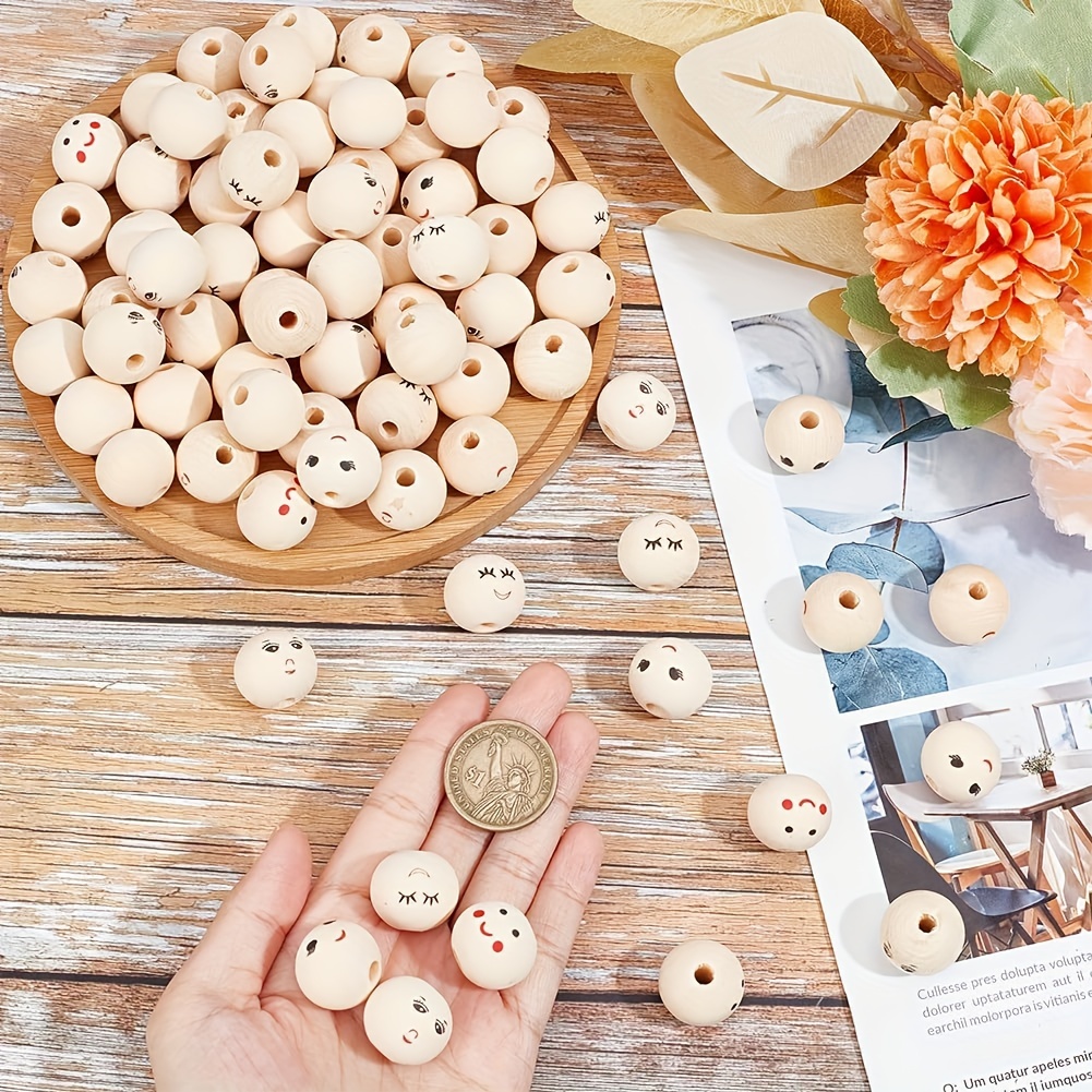 Natürliche Holzperlen 20 Mm – 50 Stück, Mit Großem Loch, Für Schmuck & Basteln