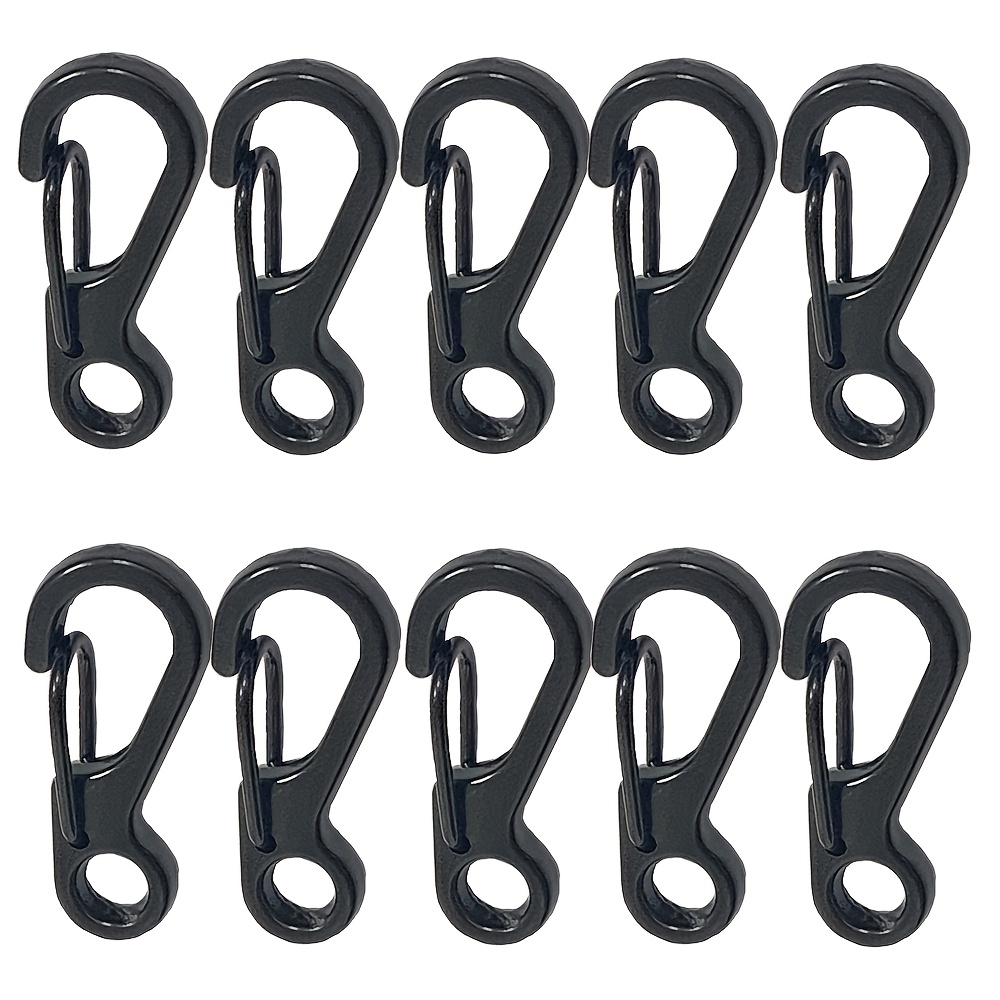 Image of 10pcs Carabiner Clip Metal Spring Snap Hooks Paracord Lanyard Hanging Clips For Keychain Backpack Bottle Outdoor Accessories