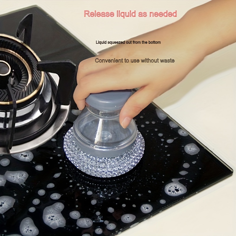 

4-piece Multi-functional Stainless Steel Scrubbers With Built-in Soap Dispenser - 3.9"x3.5" Wire Balls For Kitchen, Grills & Pots