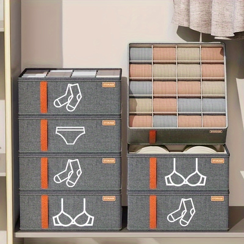 

Space-saving Foldable Underwear Organizer - 6/7/20 Compartments For Bras, Socks & More - Closet, Bedroom, Dorm Storage