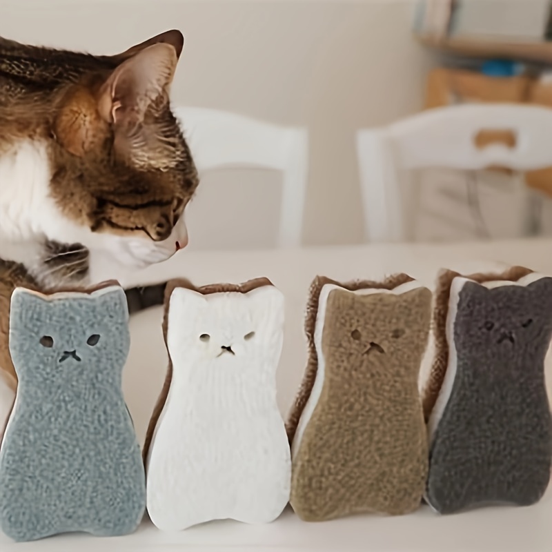 

3- Cat-shaped Polyurethane Sponges - For Dishwashing And Cleaning