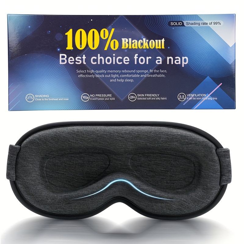 

Relaxing 0 Pressure Night Blindfold, Sleep Mask For Side Sleeper, 100% Light Blocking 3d Sleeping Eye Mask, Soft Breathable Eye Cover For Women Men