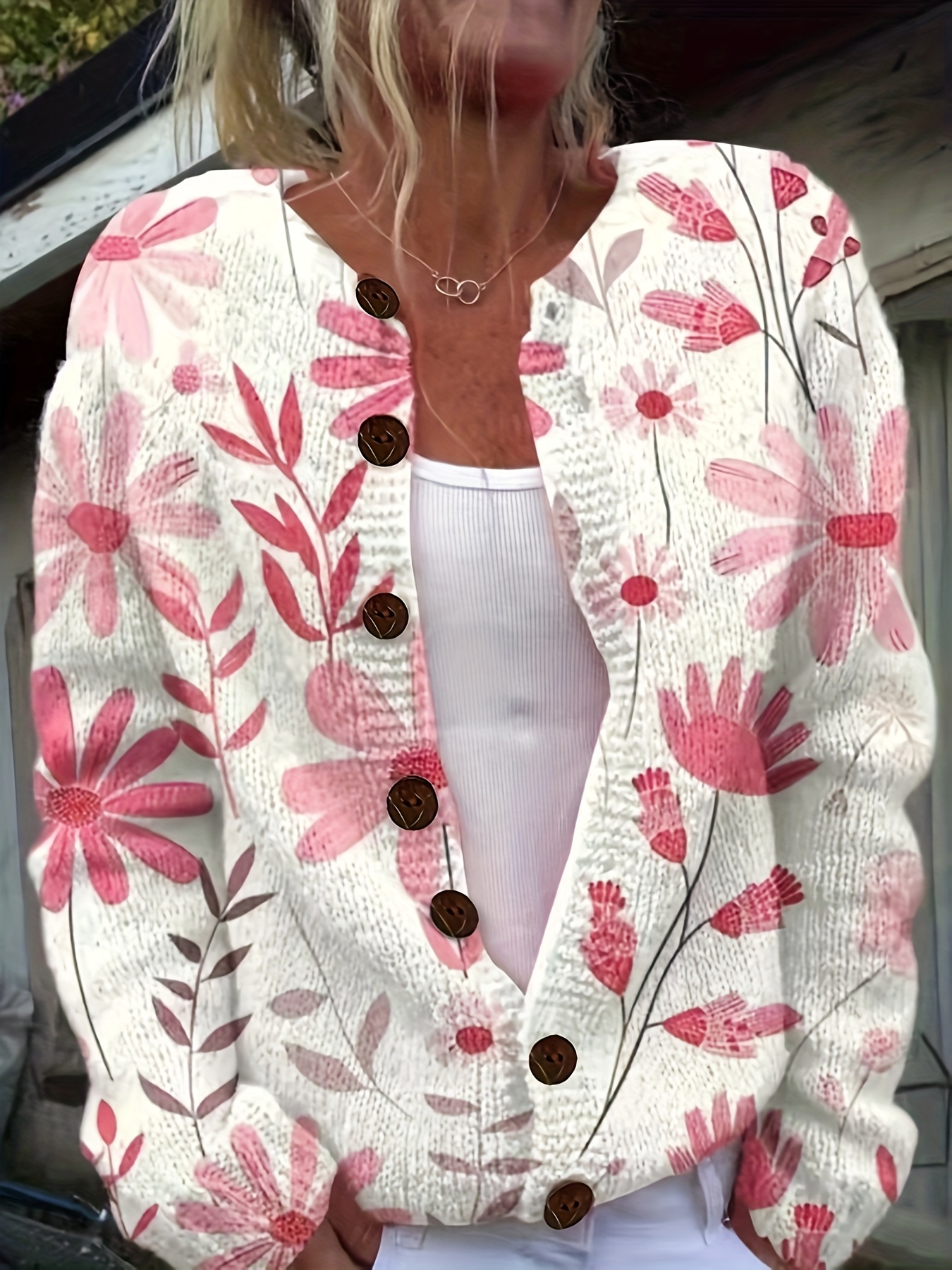 flower cardigan sold on Temu United States