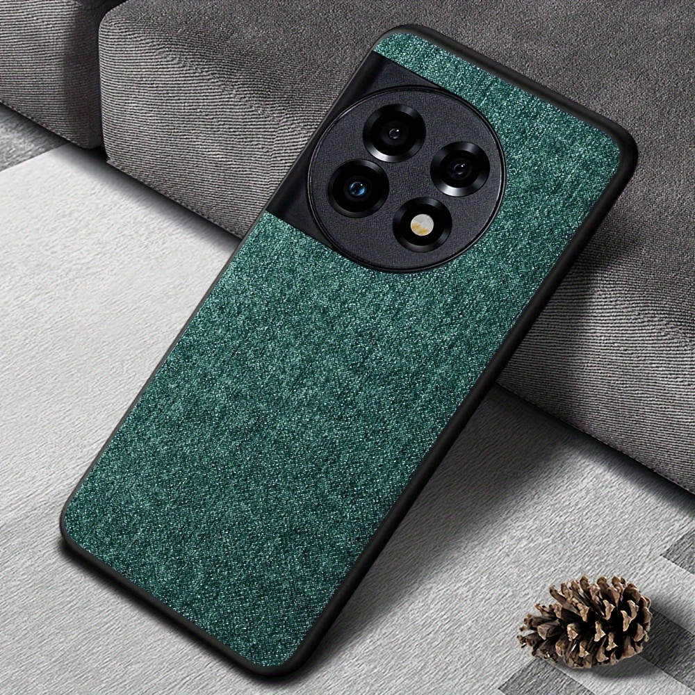 TEMU Phone Case - Case For Oneplus 13 12 12r 11 11r 10t 10 Pro Bling Retro Textile Pattern Faux Leather Premium Back Cover For Oneplus 13 Phone Case