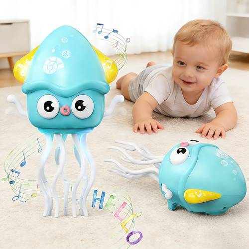 dancing octopus baby toy automatic with led light and music interactive entertainment for sensory development usb rechargeable plastic newbandmo
