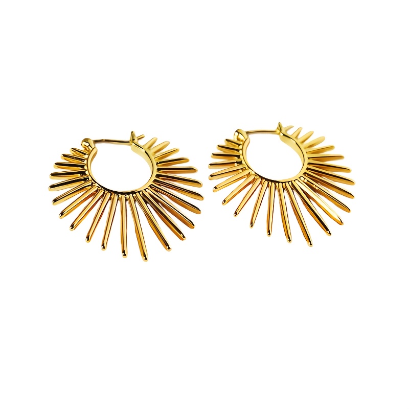 2pcs Hypoallergenic Golden Sunflower Earrings for Women