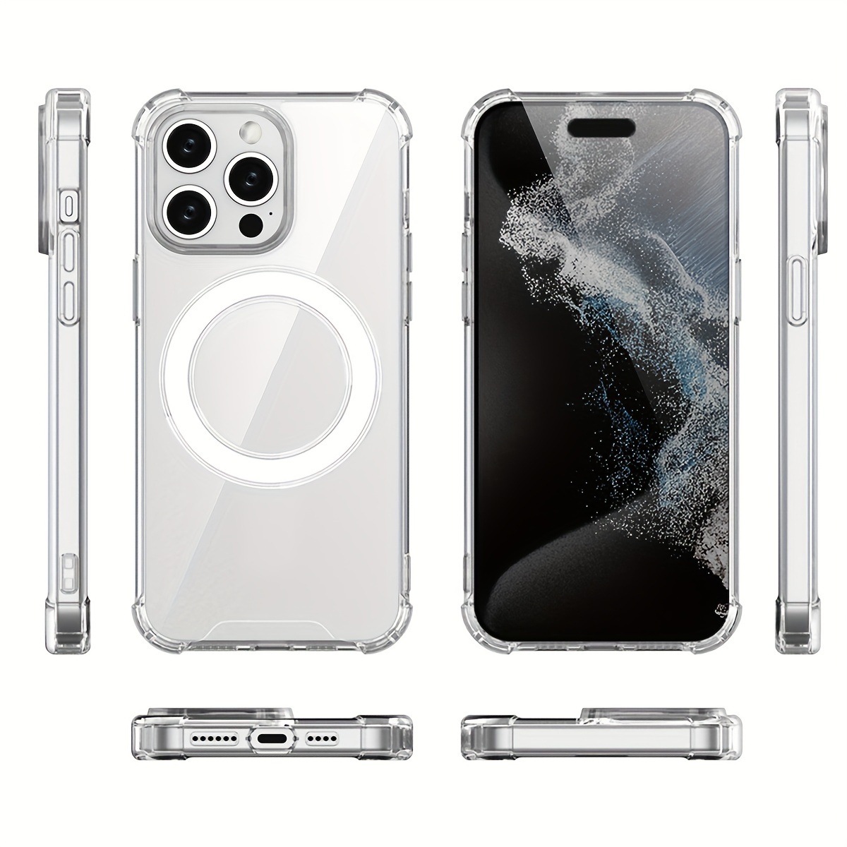   magnetic phone case with wireless charging support for   15 pro max 15 pro 15 14 pro max 14 plus 13 pro max 13 pro   pro max 12 pro 12 11 13 mini   acrylic details 8