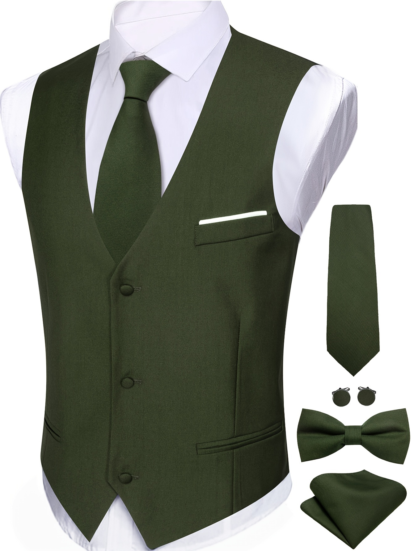 green emerald velvet dress Hisdern Men's Dark Green Plaid Wedding Vest for Skinny Guys Xs