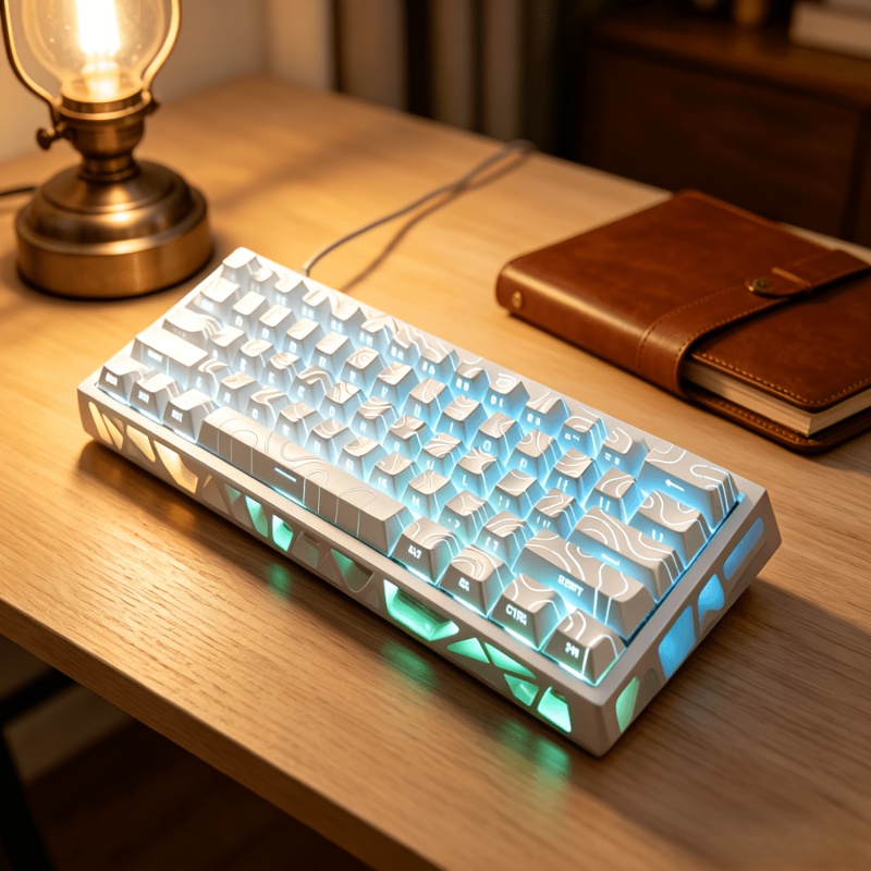   mechanical keyboard 75 hollow out f me rgb  ow backlit hot swappable switches multi mode wired wireless us stock perfect luxury gift for   and office workers
