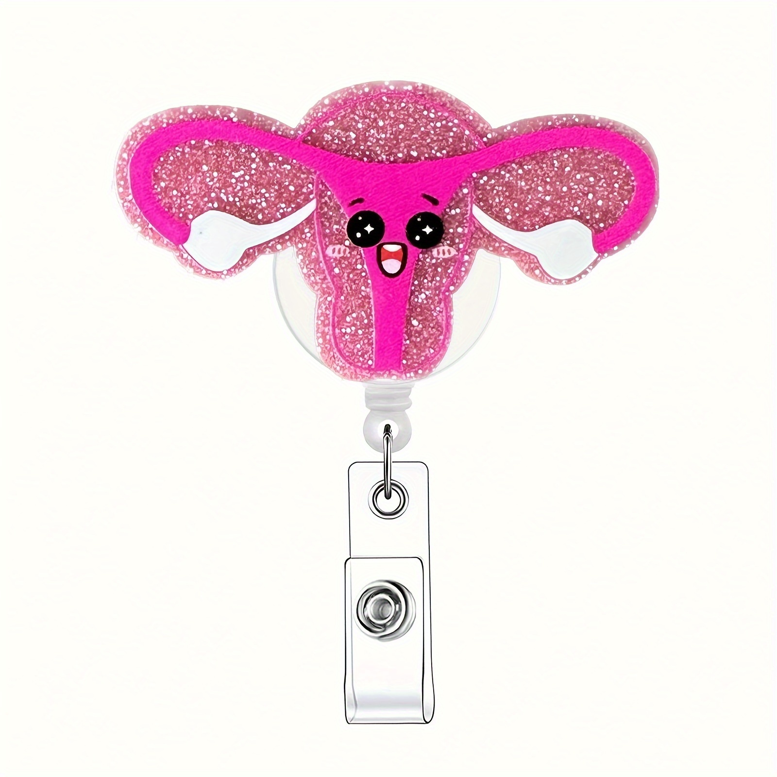 

1pc Organ Retractable Badge Reel, Name Badge Holder With Id Clip For Nurse Doctor Volunteer Employee